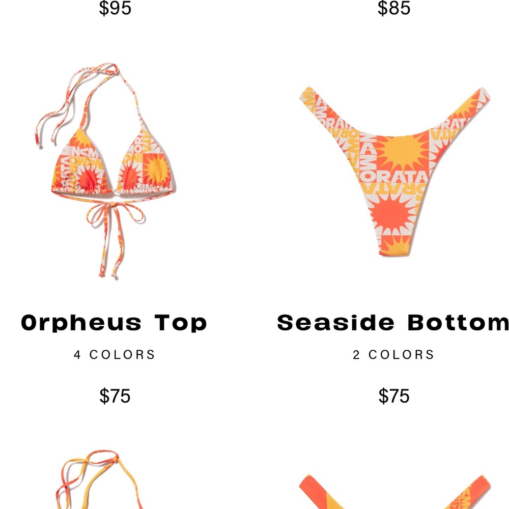 INAMORATA Orpheus Top & Seaside Bottom - Orange & Yellow XS NWT - Picture 3 of 7